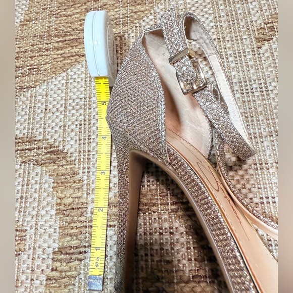 JESSICA SIMPSON gold sparkly heels, size 7 women's, euro 37 - Picture 13 of 13